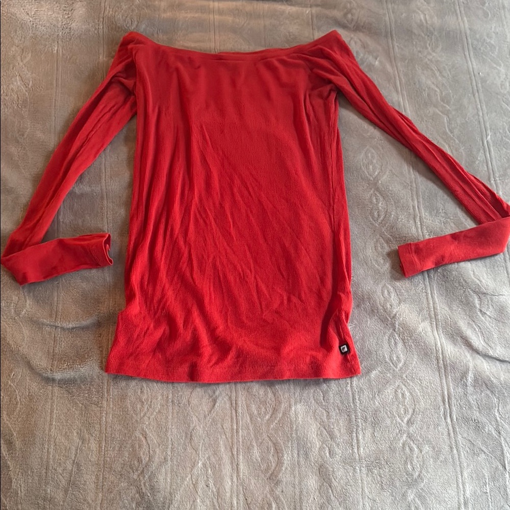 Fabletics Red Fitted Long Sleeve